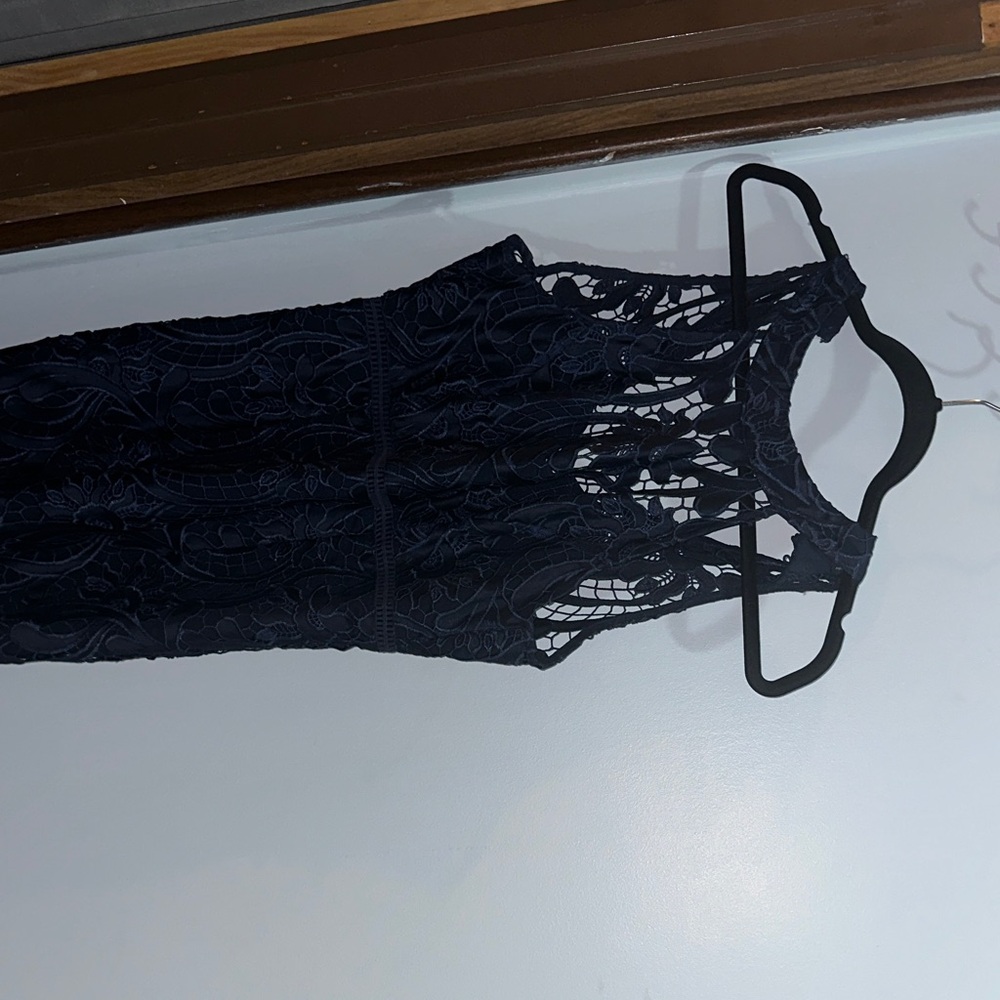 Bardot Navy Lace Midi Dress